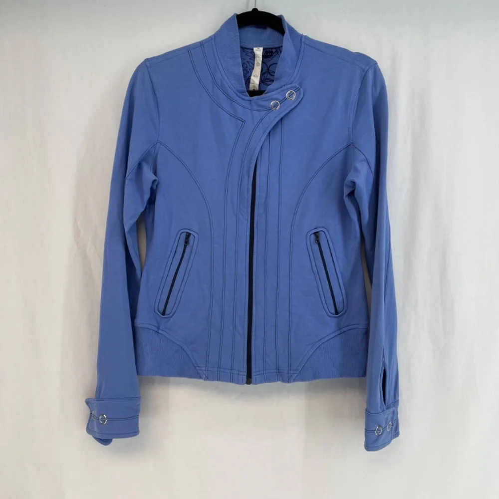 Lululemon Zip Sweater Blue Snap Women 8 VINTAGE - Picture 2 of 16